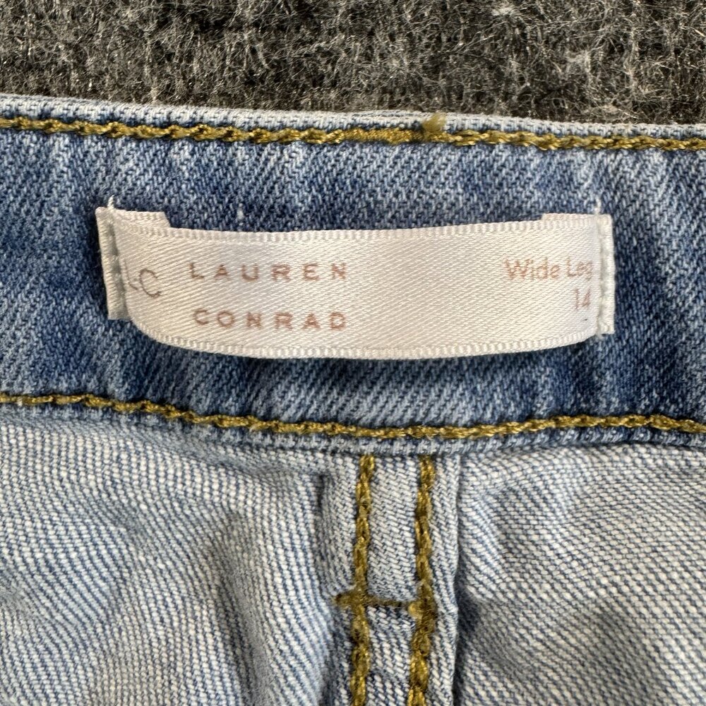 LC Lauren Conrad Wide leg faded jeans size 14 - Picture 4 of 8